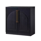 Morden Fort Buffet Bas Blanc 2 Portes, Meuble de Rangement Modulable, Console avec Portes Arquées Symétriques pour Salle à Manger, Salon