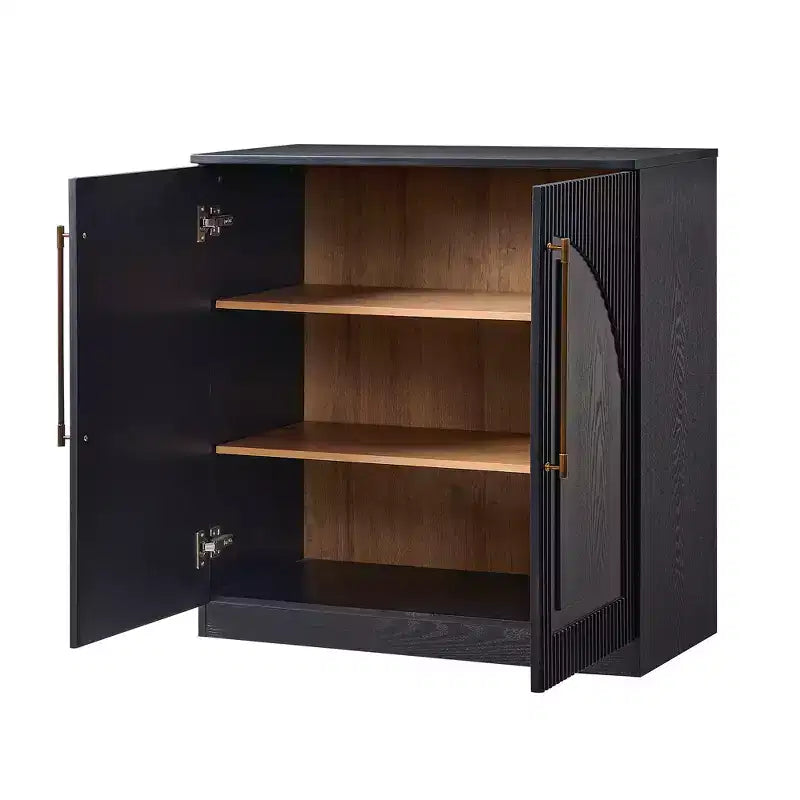 Morden Fort Buffet Bas Blanc 2 Portes, Meuble de Rangement Modulable, Console avec Portes Arquées Symétriques pour Salle à Manger, Salon