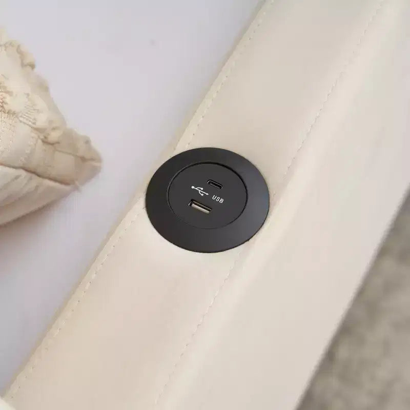 Lit de repos simple avec lit gigogne, canapé-lit en velours avec ports USB et poches latérales pour salon, chambre, chambre d'amis - ModernLuxe