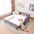 Lit de repos simple avec lit gigogne, canapé-lit en velours avec ports USB et poches latérales pour salon, chambre, chambre d'amis - ModernLuxe