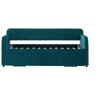 Lit de repos simple avec lit gigogne, canapé-lit en velours avec ports USB et poches latérales pour salon, chambre, chambre d'amis - ModernLuxe