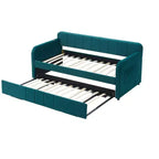 Lit de repos simple avec lit gigogne, canapé-lit en velours avec ports USB et poches latérales pour salon, chambre, chambre d'amis - ModernLuxe