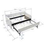 Lit de repos simple avec lit gigogne, canapé-lit en velours avec ports USB et poches latérales pour salon, chambre, chambre d'amis - ModernLuxe