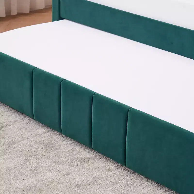 Lit de repos simple avec lit gigogne, canapé-lit en velours avec ports USB et poches latérales pour salon, chambre, chambre d'amis - ModernLuxe