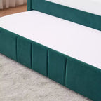 Lit de repos simple avec lit gigogne, canapé-lit en velours avec ports USB et poches latérales pour salon, chambre, chambre d'amis - ModernLuxe