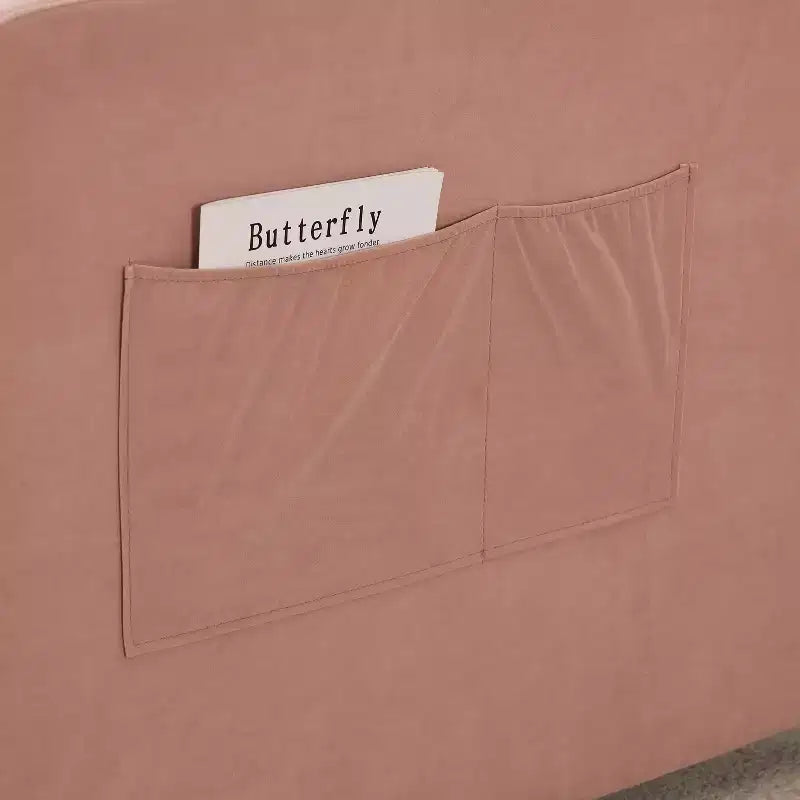 Lit de repos simple avec lit gigogne, canapé-lit en velours avec ports USB et poches latérales pour salon, chambre, chambre d'amis - ModernLuxe