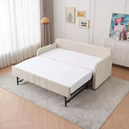 Lit de repos simple avec lit gigogne, canapé-lit en velours avec ports USB et poches latérales pour salon, chambre, chambre d'amis - ModernLuxe