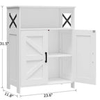 Meuble de salle de bain de ferme Dcolora avec 2 portes et étagères réglables