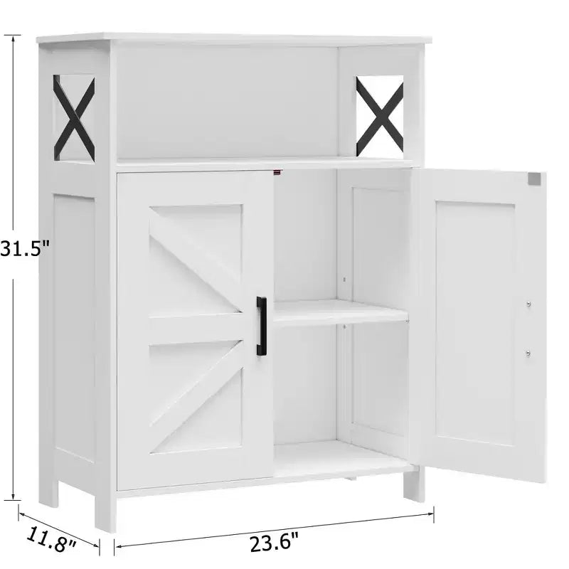 Meuble de salle de bain de ferme Dcolora avec 2 portes et étagères réglables