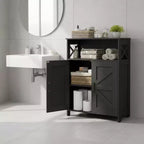 Meuble de salle de bain de ferme Dcolora avec 2 portes et étagères réglables