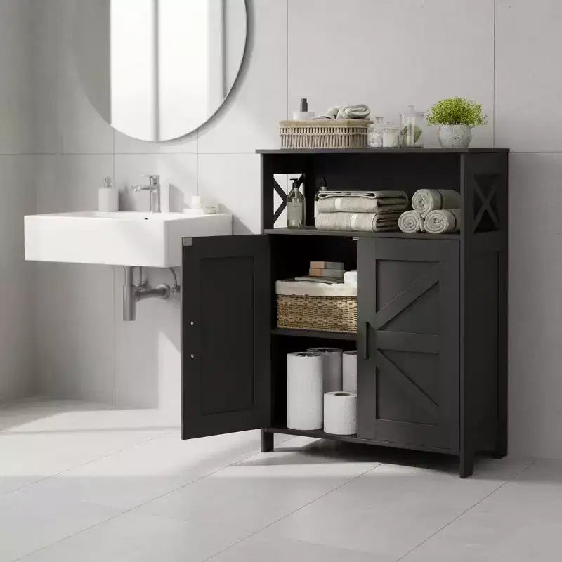 Meuble de salle de bain de ferme Dcolora avec 2 portes et étagères réglables