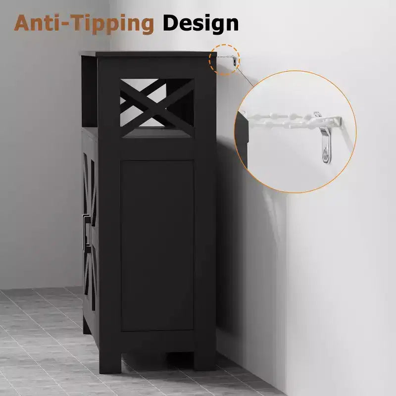 Meuble de salle de bain de ferme Dcolora avec 2 portes et étagères réglables
