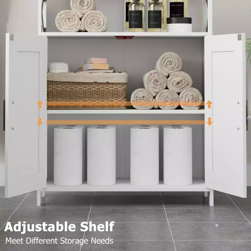 Meuble de salle de bain de ferme Dcolora avec 2 portes et étagères réglables