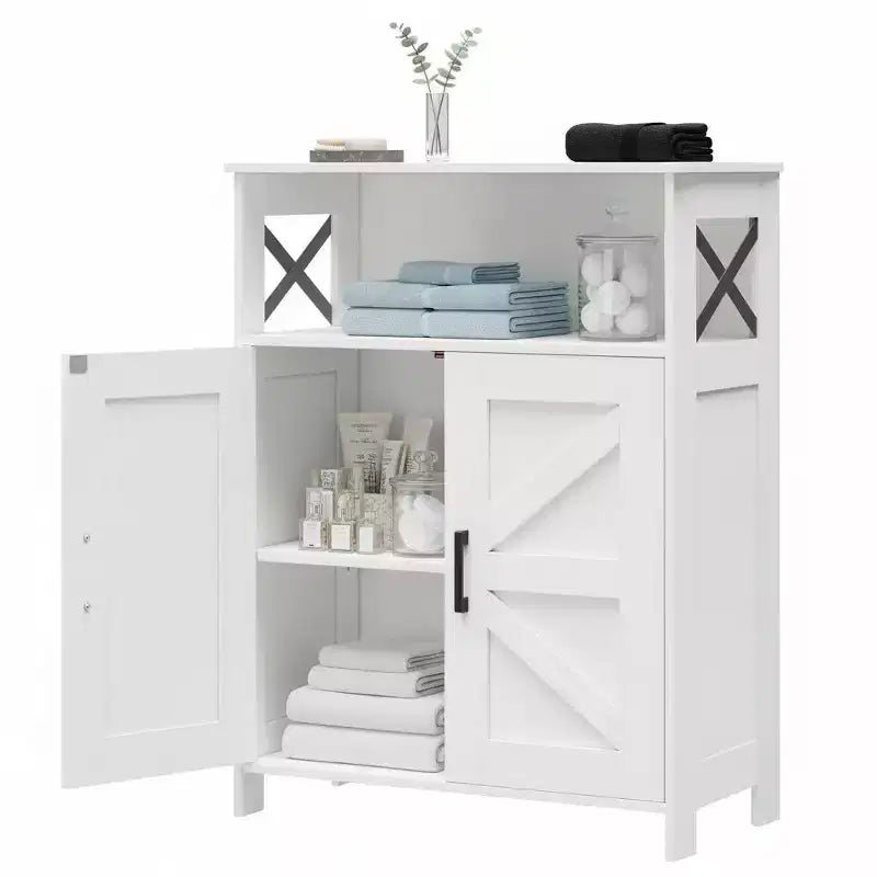 Meuble de salle de bain de ferme Dcolora avec 2 portes et étagères réglables
