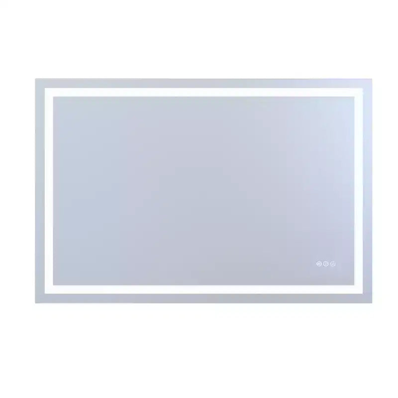 Miroir de salle de bain mural SUMERAIN 48x32 incassable, antibuée, avec éclairage LED intelligent ETL
