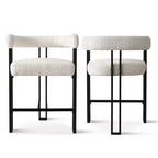 Set of 8 Modern Counter Height Upholstered Bar Stools, Boucl Counter Stools with Metal Legs, 24 Seat Height Kitchen Island Chairs-Panipeachy