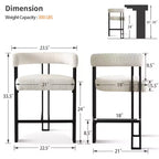 Lot de 8 tabourets de bar rembourrés modernes à hauteur de comptoir, tabourets de comptoir Bouclé avec pieds en métal, chaises d'îlot de cuisine de 61 cm de hauteur d'assise - Panipeachy
