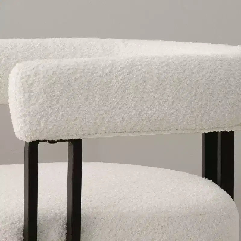 Lot de 8 tabourets de bar rembourrés modernes à hauteur de comptoir, tabourets de comptoir Bouclé avec pieds en métal, chaises d'îlot de cuisine de 61 cm de hauteur d'assise - Panipeachy