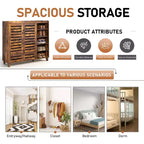 Karl Home Armoire à chaussures 2 portes avec 5 étagères ouvertes et dosseret de 45,67 po de largeur