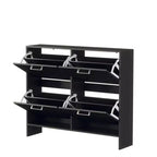 Meuble à chaussures Karl Home 42W avec 4 tiroirs basculants et poignées métalliques argentées