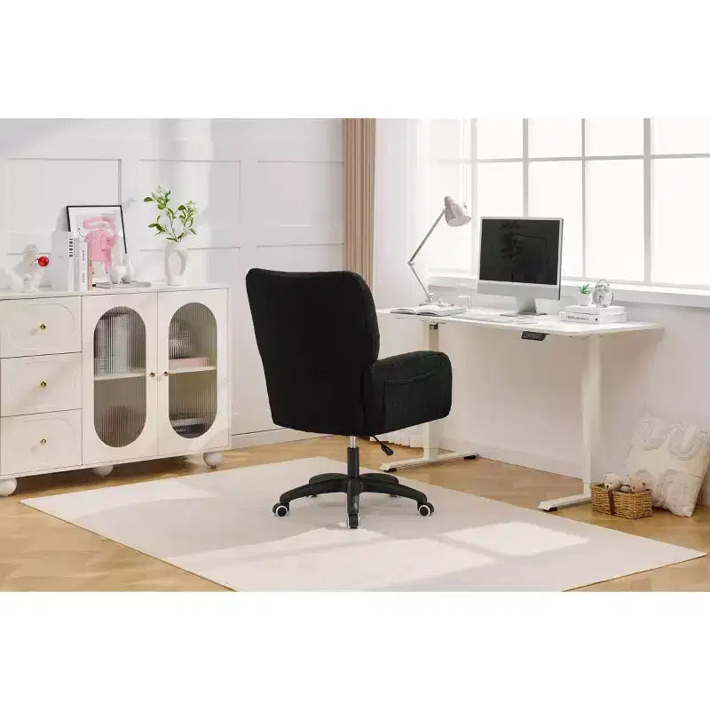 Chaise de bureau pivotante Teddy, fauteuil avec hauteur réglable, roulettes pour bureau, chambre - ModernLuxe