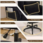 Chaise de bureau pivotante Teddy, fauteuil avec hauteur réglable, roulettes pour bureau, chambre - ModernLuxe