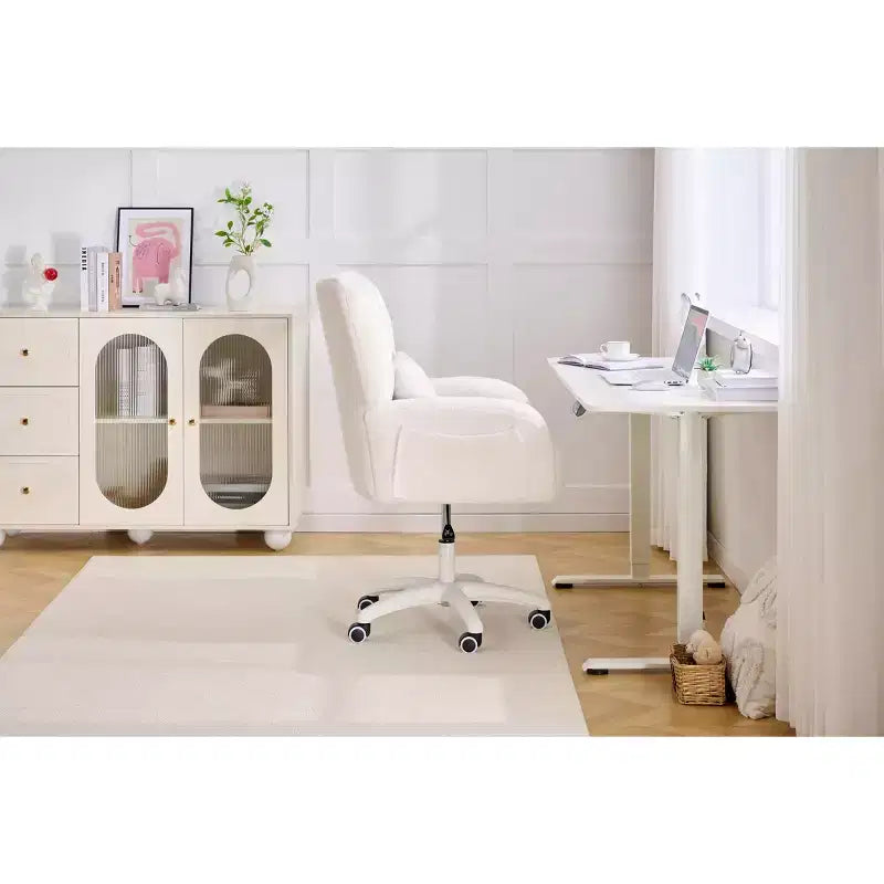 Chaise de bureau pivotante Teddy, fauteuil avec hauteur réglable, roulettes pour bureau, chambre - ModernLuxe
