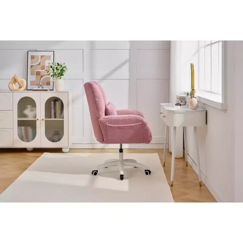Chaise de bureau pivotante Teddy, fauteuil avec hauteur réglable, roulettes pour bureau, chambre - ModernLuxe