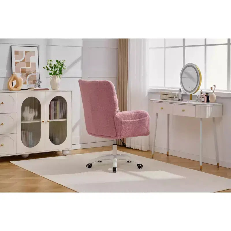 Chaise de bureau pivotante Teddy, fauteuil avec hauteur réglable, roulettes pour bureau, chambre - ModernLuxe