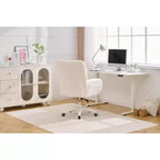 Chaise de bureau pivotante Teddy, fauteuil avec hauteur réglable, roulettes pour bureau, chambre - ModernLuxe