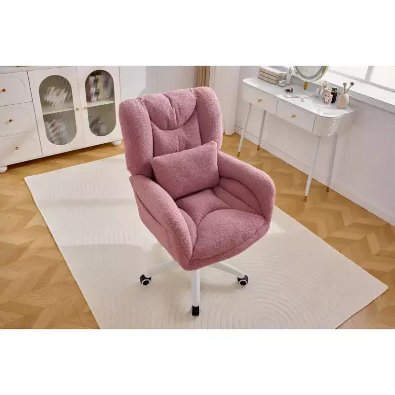Chaise de bureau pivotante Teddy, fauteuil avec hauteur réglable, roulettes pour bureau, chambre - ModernLuxe