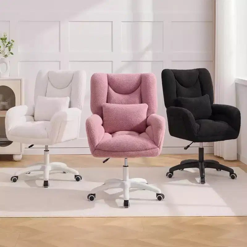 Chaise de bureau pivotante Teddy, fauteuil avec hauteur réglable, roulettes pour bureau, chambre - ModernLuxe