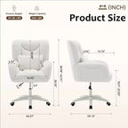 Chaise de bureau pivotante Teddy, fauteuil avec hauteur réglable, roulettes pour bureau, chambre - ModernLuxe