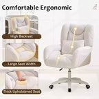 Chaise de bureau pivotante Teddy, fauteuil avec hauteur réglable, roulettes pour bureau, chambre - ModernLuxe