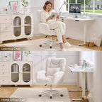 Chaise de bureau pivotante Teddy, fauteuil avec hauteur réglable, roulettes pour bureau, chambre - ModernLuxe