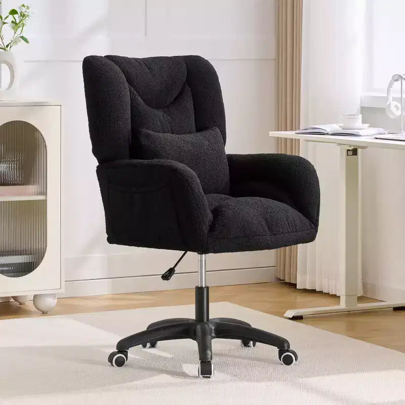 Chaise de bureau pivotante Teddy, fauteuil avec hauteur réglable, roulettes pour bureau, chambre - ModernLuxe