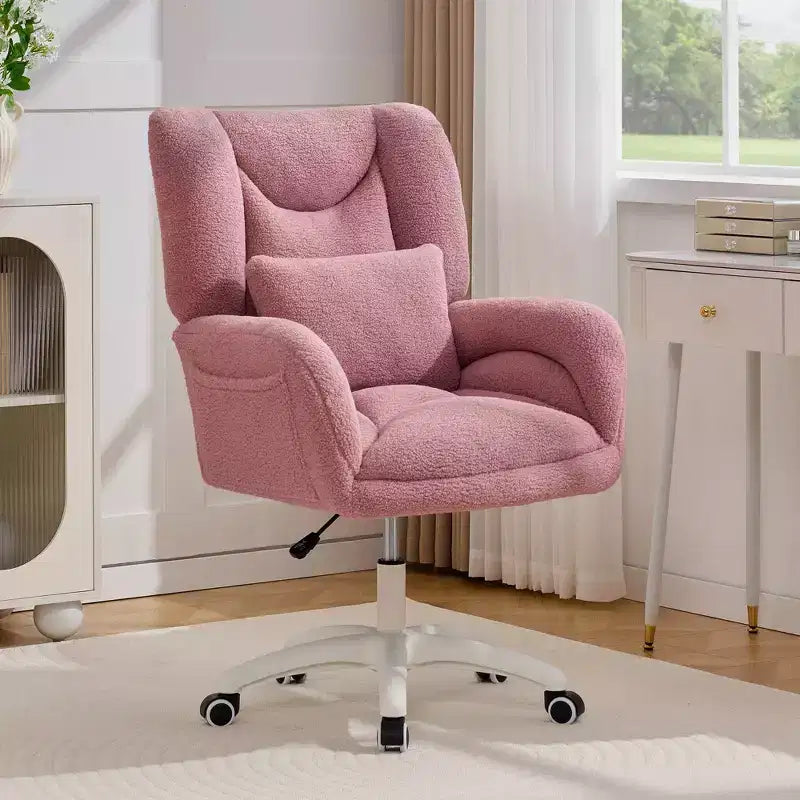 Chaise de bureau pivotante Teddy, fauteuil avec hauteur réglable, roulettes pour bureau, chambre - ModernLuxe