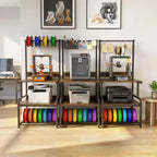 Besiost Grande Table d'Imprimante avec Rangement 4 Niveaux et Station de Charge, Table d'Imprimante 3D avec Rangement de Filament et Roulettes