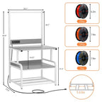 Besiost Grande Table d'Imprimante avec Rangement 4 Niveaux et Station de Charge, Table d'Imprimante 3D avec Rangement de Filament et Roulettes