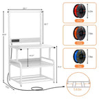 Besiost Grande Table d'Imprimante avec Rangement 4 Niveaux et Station de Charge, Table d'Imprimante 3D avec Rangement de Filament et Roulettes