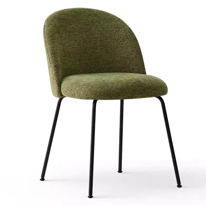 Lot de 8 chaises de salle à manger modernes en lin, sans accoudoirs, avec dossier rembourré et pieds en métal - Panipeachy