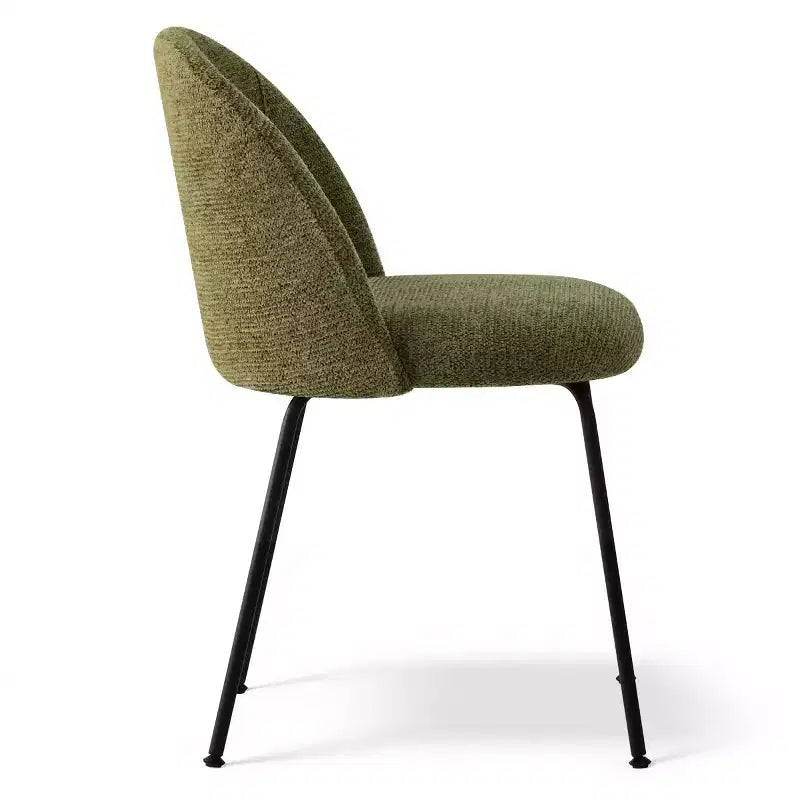 Lot de 8 chaises de salle à manger modernes en lin, sans accoudoirs, avec dossier rembourré et pieds en métal - Panipeachy