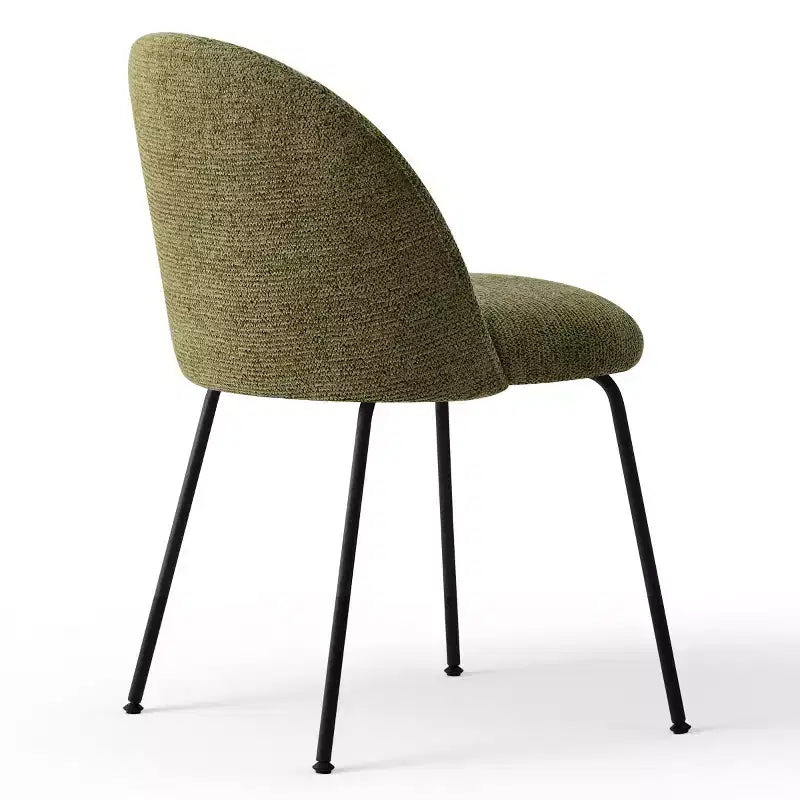 Lot de 8 chaises de salle à manger modernes en lin, sans accoudoirs, avec dossier rembourré et pieds en métal - Panipeachy