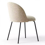 Lot de 8 chaises de salle à manger modernes en lin, sans accoudoirs, avec dossier rembourré et pieds en métal - Panipeachy