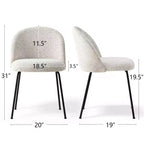 Lot de 8 chaises de salle à manger modernes en lin, sans accoudoirs, avec dossier rembourré et pieds en métal - Panipeachy