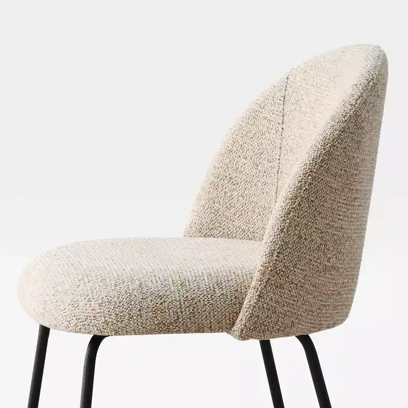 Lot de 8 chaises de salle à manger modernes en lin, sans accoudoirs, avec dossier rembourré et pieds en métal - Panipeachy