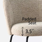 Lot de 8 chaises de salle à manger modernes en lin, sans accoudoirs, avec dossier rembourré et pieds en métal - Panipeachy