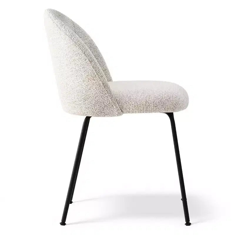 Lot de 8 chaises de salle à manger modernes en lin, sans accoudoirs, avec dossier rembourré et pieds en métal - Panipeachy