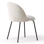 Lot de 8 chaises de salle à manger modernes en lin, sans accoudoirs, avec dossier rembourré et pieds en métal - Panipeachy