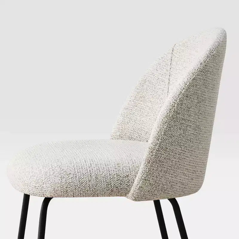 Lot de 8 chaises de salle à manger modernes en lin, sans accoudoirs, avec dossier rembourré et pieds en métal - Panipeachy